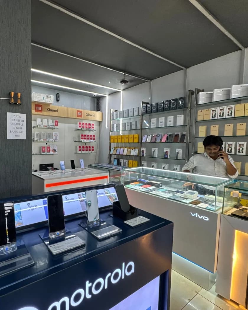 The EMI counter at Shri Sai Mobile, Ekta Chowk